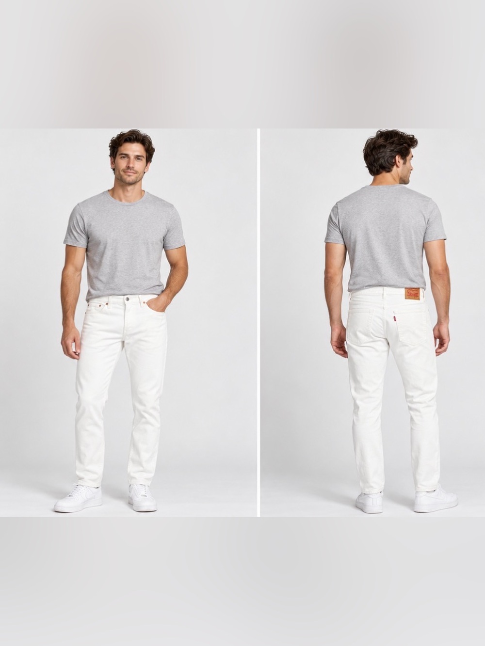 Levi's Men's White Slim Straight Jeans 32x30